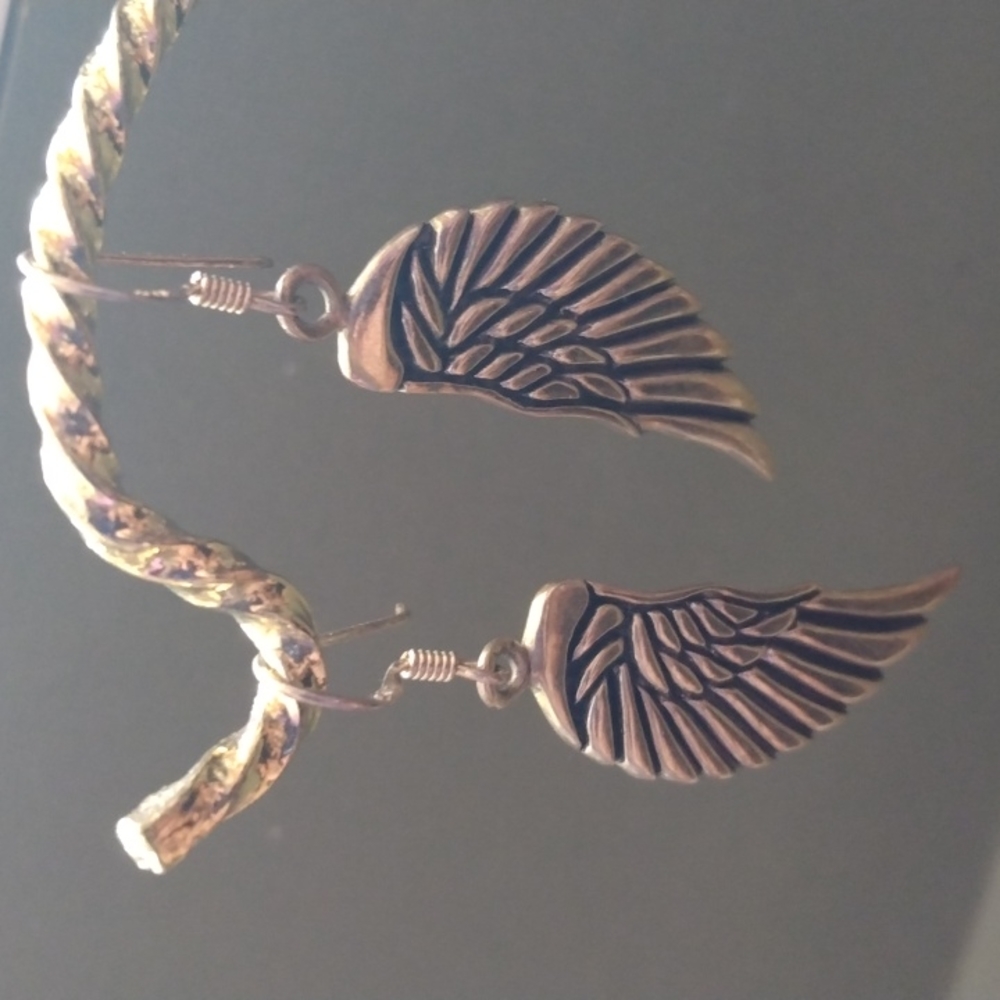 Sterling silver angel wing earrings